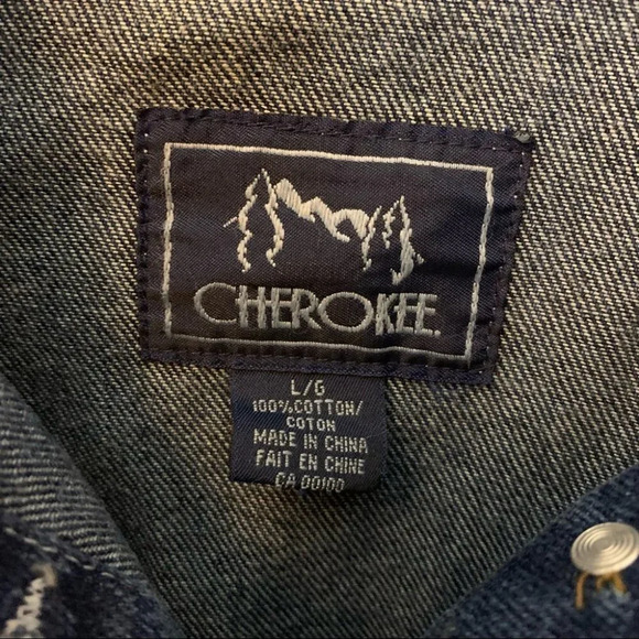 Vintage Cherokee Floral Embroidered Blue Jean Jacket Size Women’s  Large - Picture 3 of 9